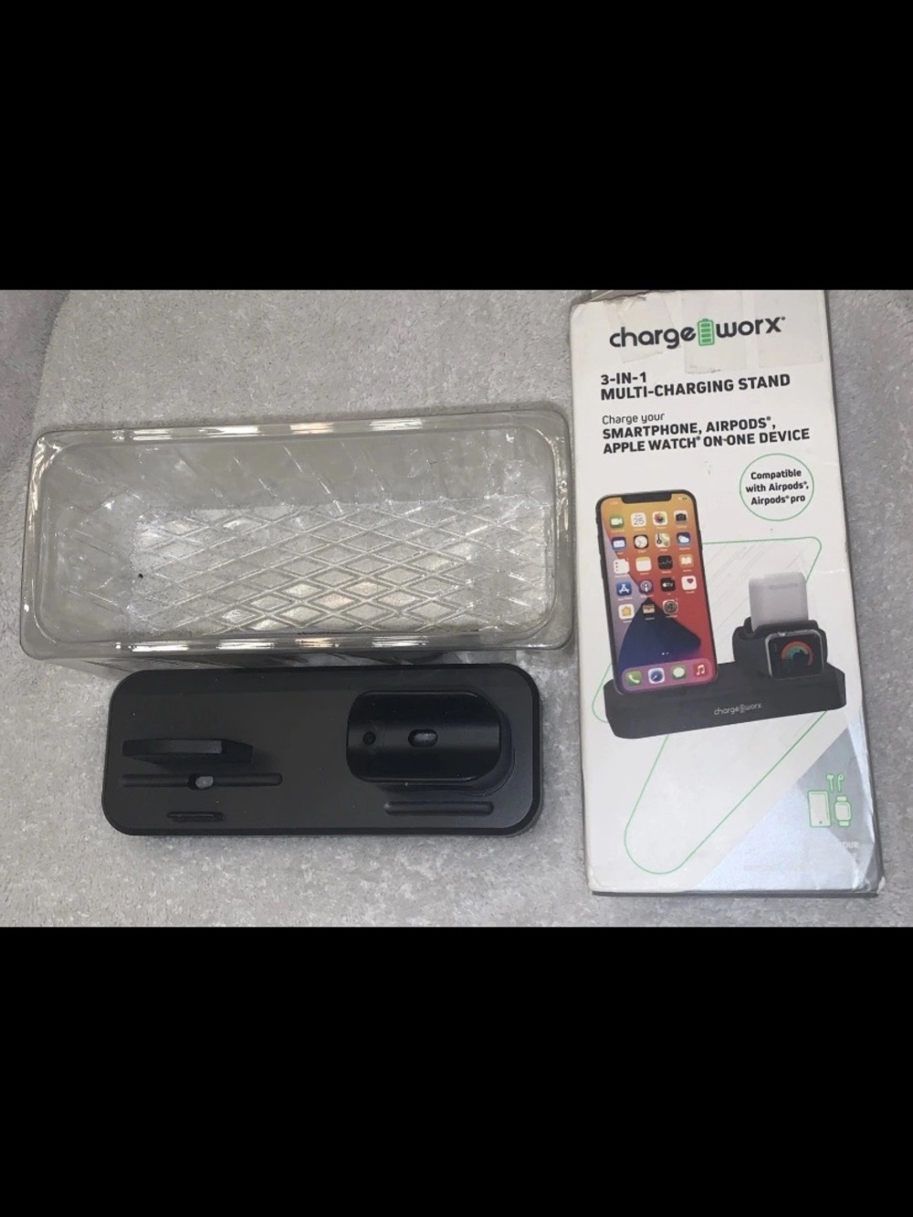 🇺🇸 NEW Charge Worx 3-in-1 Multi-Charging Stand Apple iPhone Smart Watch Airpod